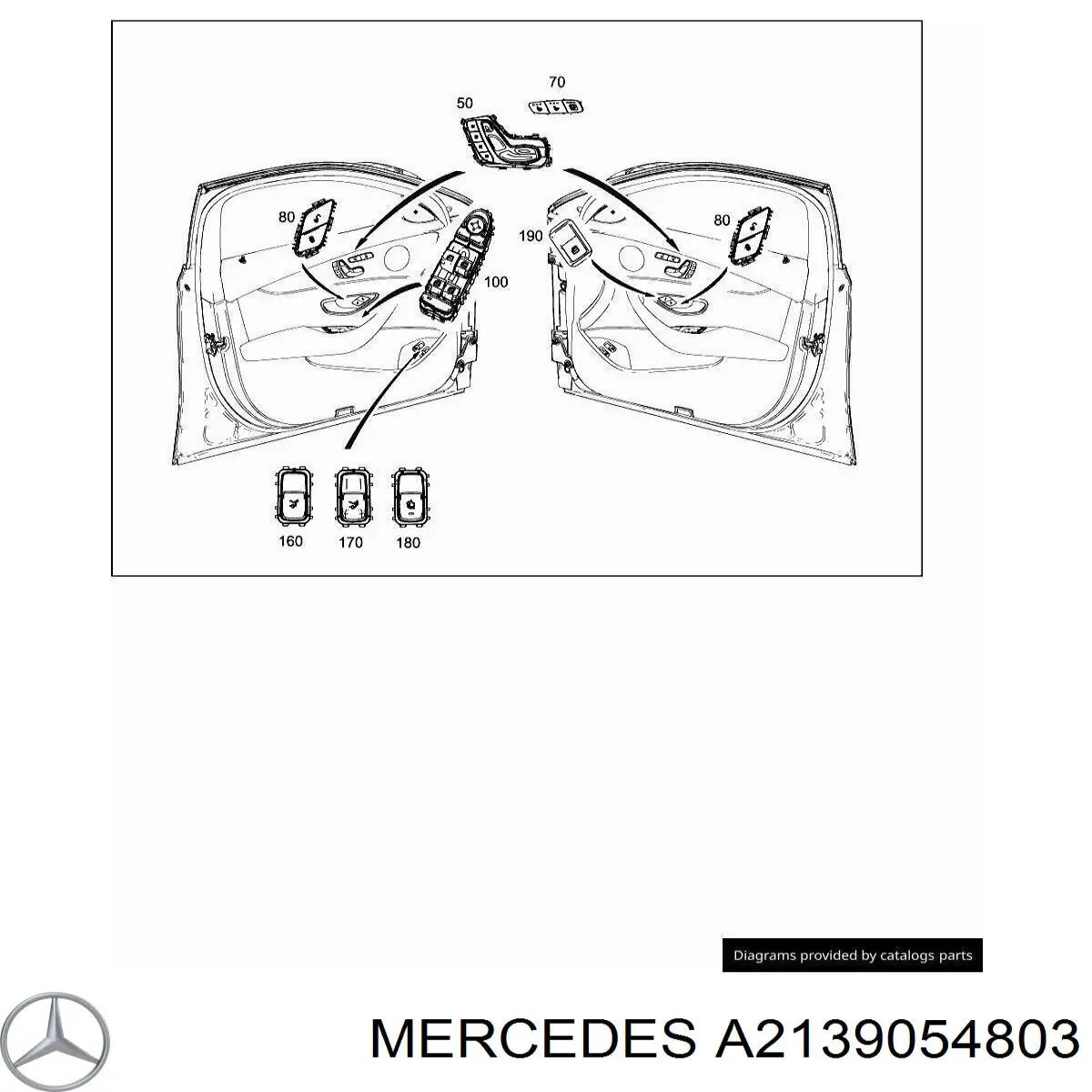 Panel przyciskowy sterowania podnośnikiem szyby przedni lewy do Mercedes CLS (C257)