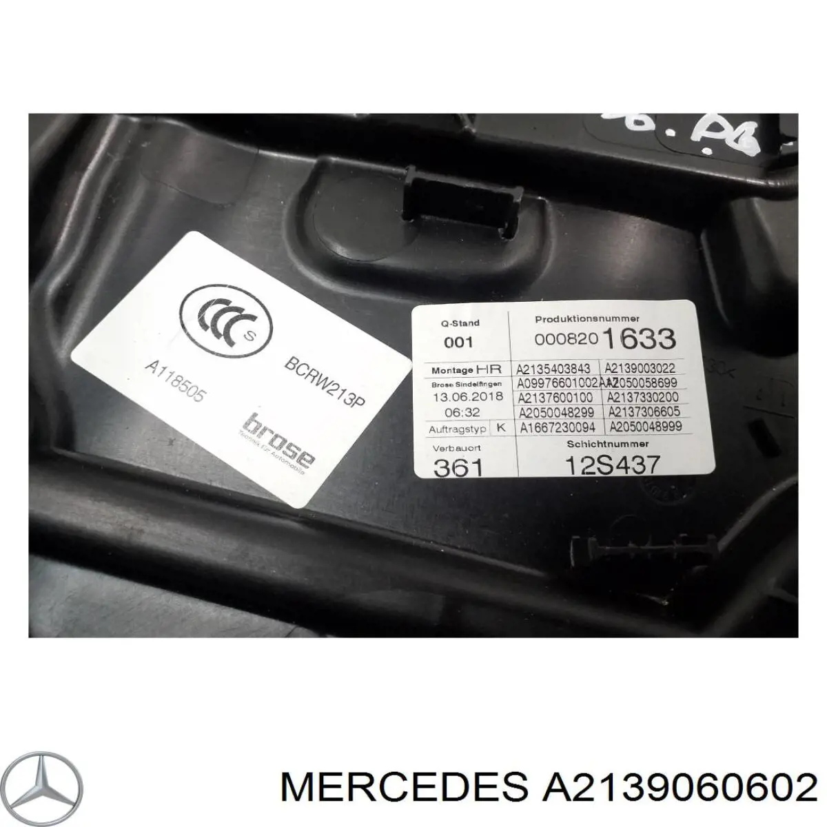 Silniczek podnnośnika szyby drzwi tylnych prawych Mercedes A2139060602 cena, od 95,48 USD
