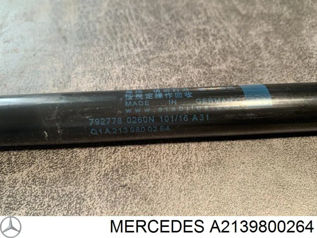 Do koszyka A2139800264 Mercedes Amortyzator maski prawy = siłownik maski prawy
