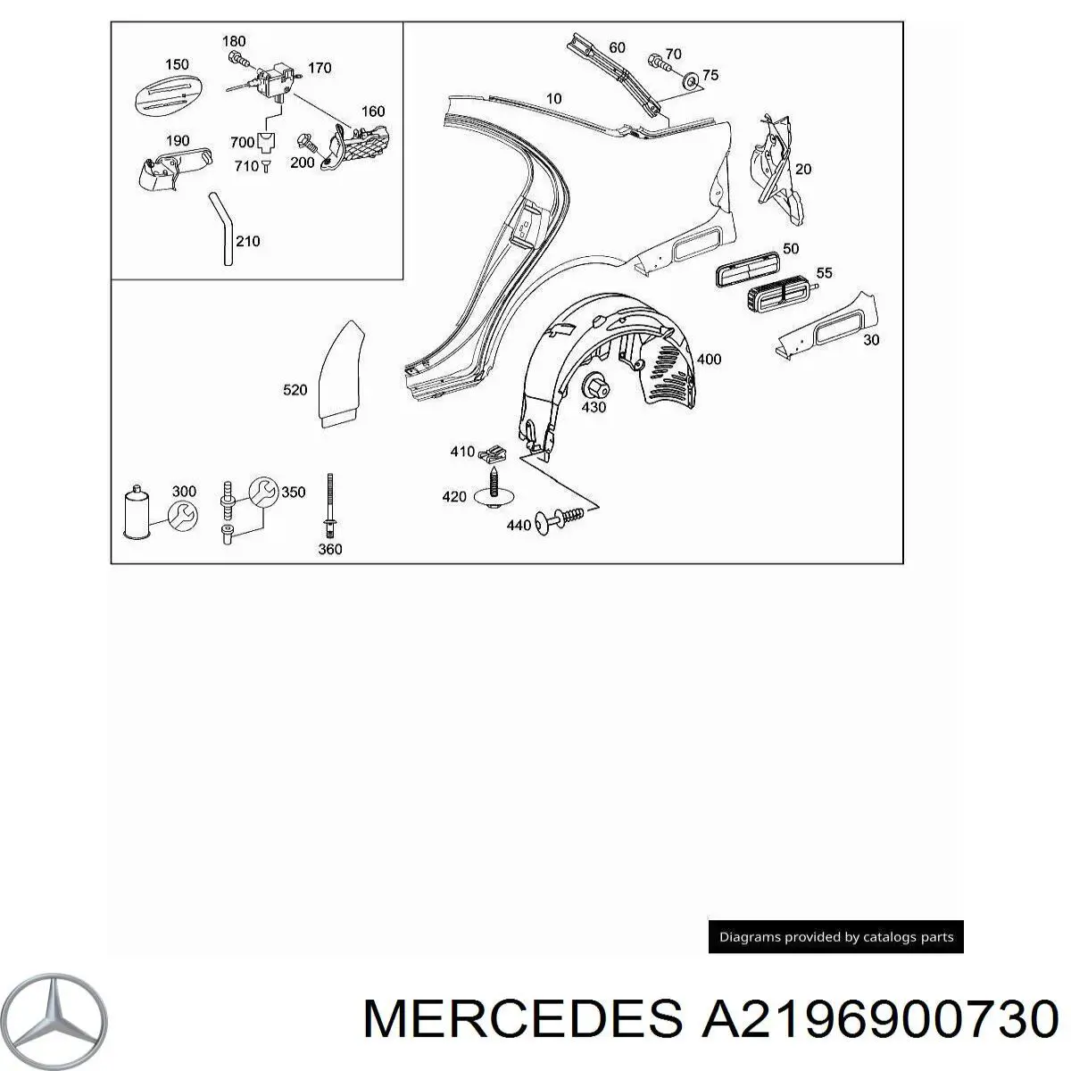 Nadkole błotnika tylnego lewe do Mercedes CLS (C219)