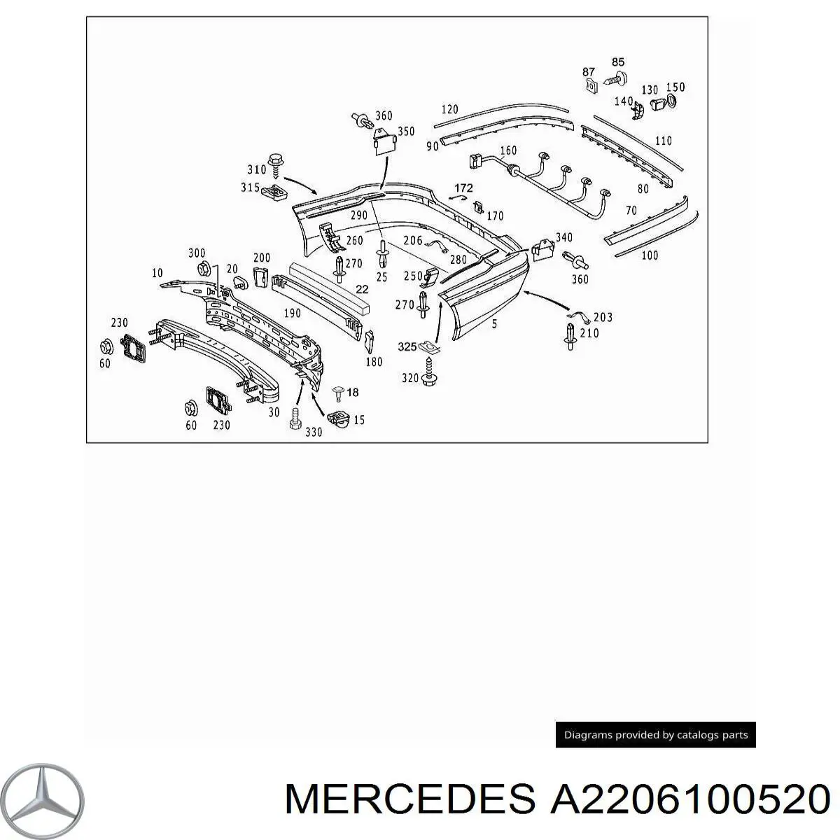 Wzmocnienie zderzaka tylnego Mercedes S sedana (W220) (1998 - 2005) cena, od 120,08 USD