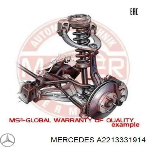 Silentblock przedniego wahacza dolnego Mercedes A2213331914 cena, od 23,14 USD