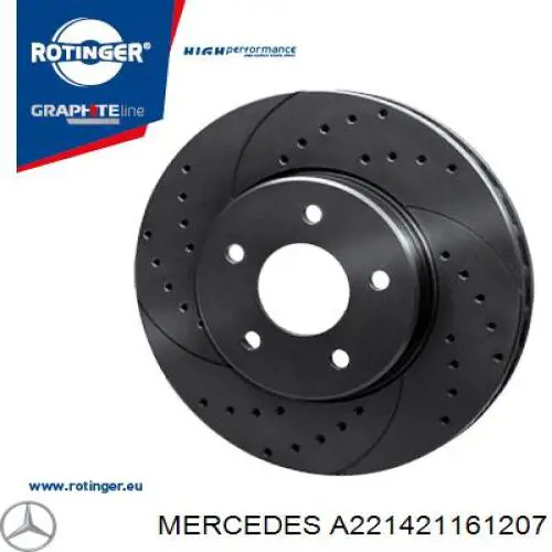 Do koszyka A221421161207 Mercedes Tarcza hamulcowa przednia