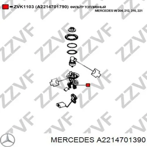 Do koszyka A2214701390 Mercedes Filtr paliwa