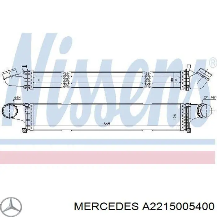 A2215005400 Mercedes Chłodnica intercoolera
