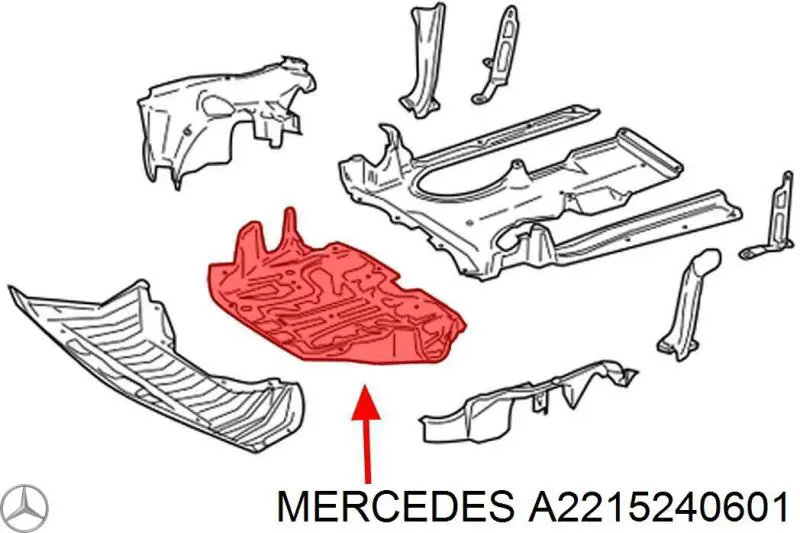Osłona silnika, miski (przedziału silnika) Mercedes A2215240601 cena, od 64,07 USD