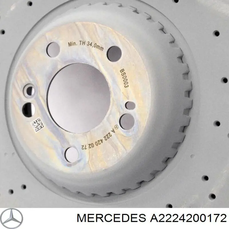 Tarcza hamulcowa przednia Mercedes A2224200172 cena, od 266,96 USD