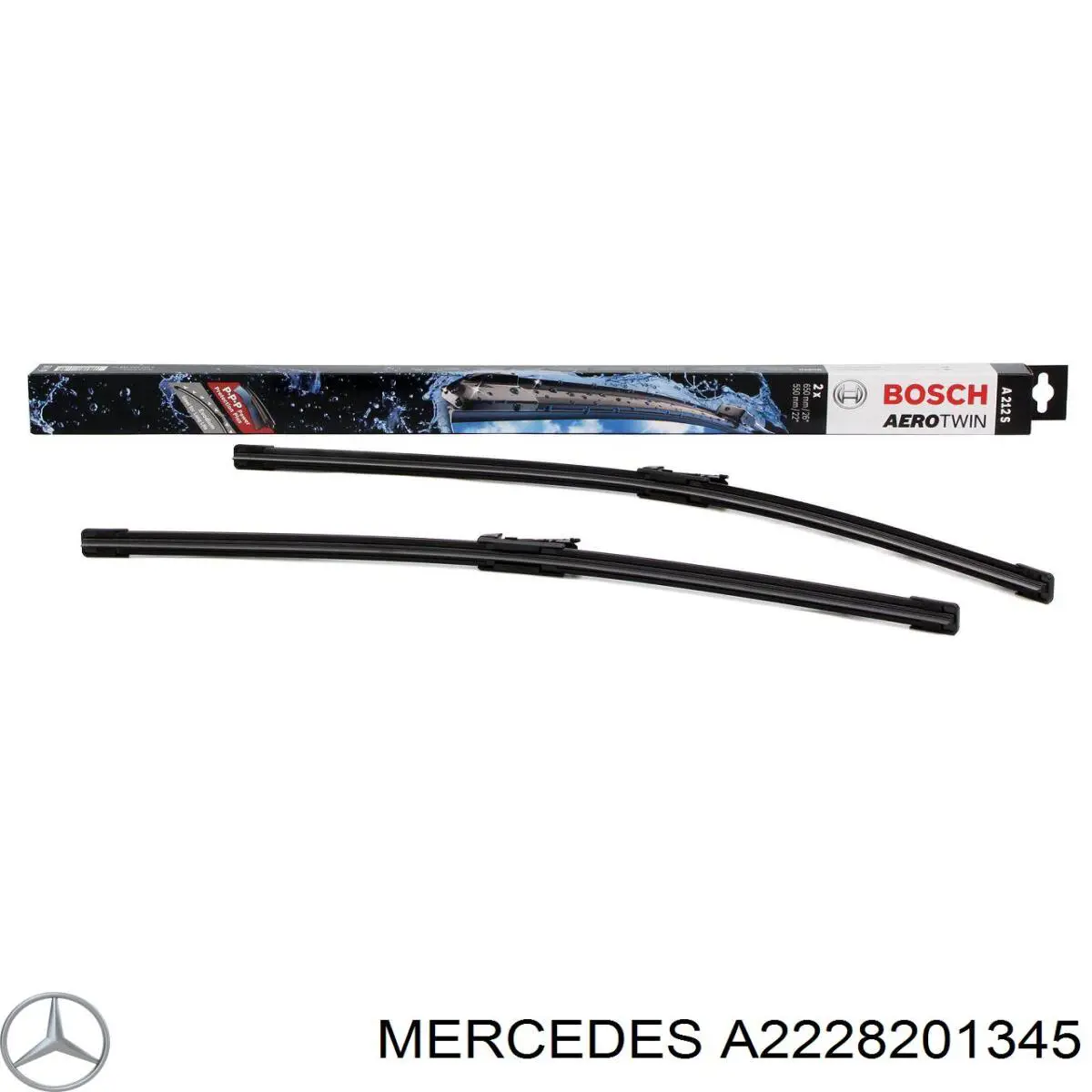 Do koszyka A2228201345 Mercedes Pióro wycieraczki szyby przedniej, zestaw (2 szt.)
