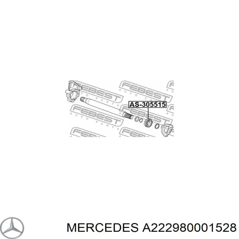 A222980001528 Mercedes Łożysko podwieszane półosi przedniej