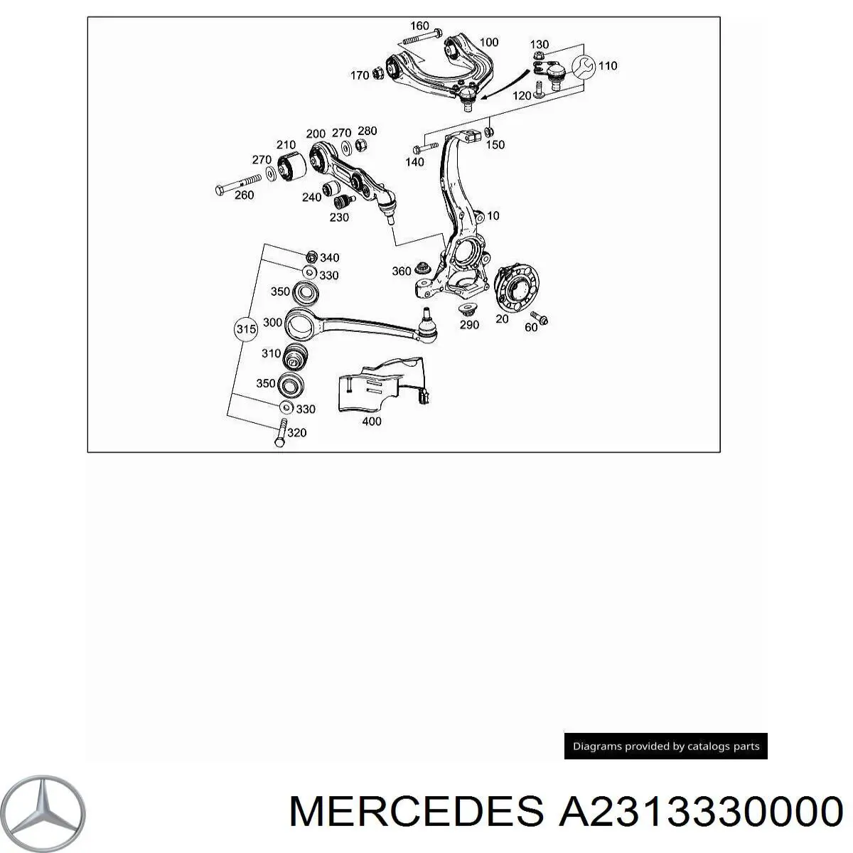 Silentblock przedniego wahacza dolnego Mercedes A2053336100 cena, od 53,82 USD