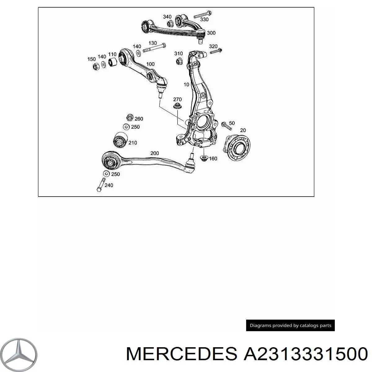 Do koszyka A2053336100 Mercedes Silentblock przedniego wahacza dolnego