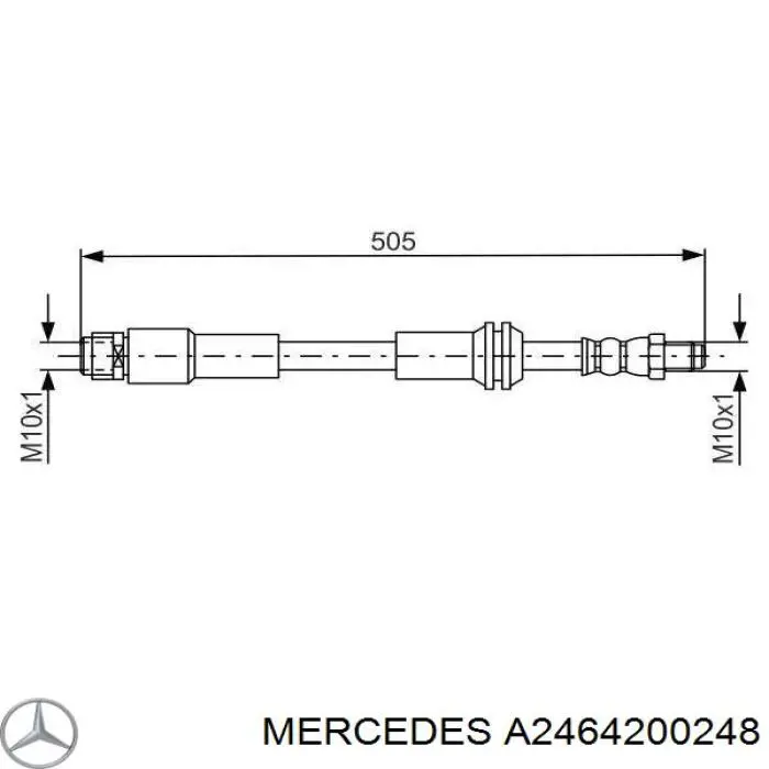 A2464200248 Mercedes przewód hamulcowy przedni