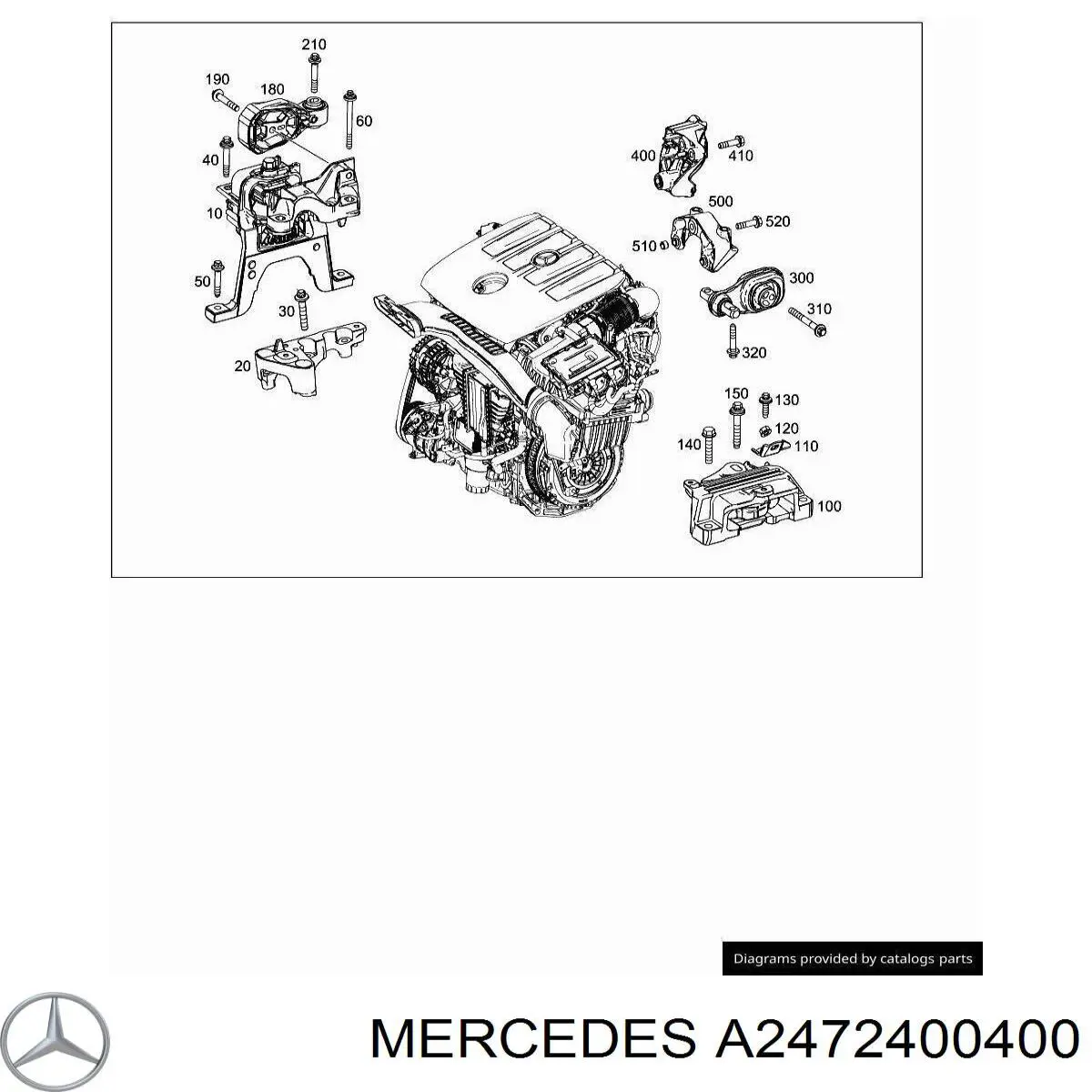 Poduszka (podpora) silnika prawa do Mercedes B (W247)