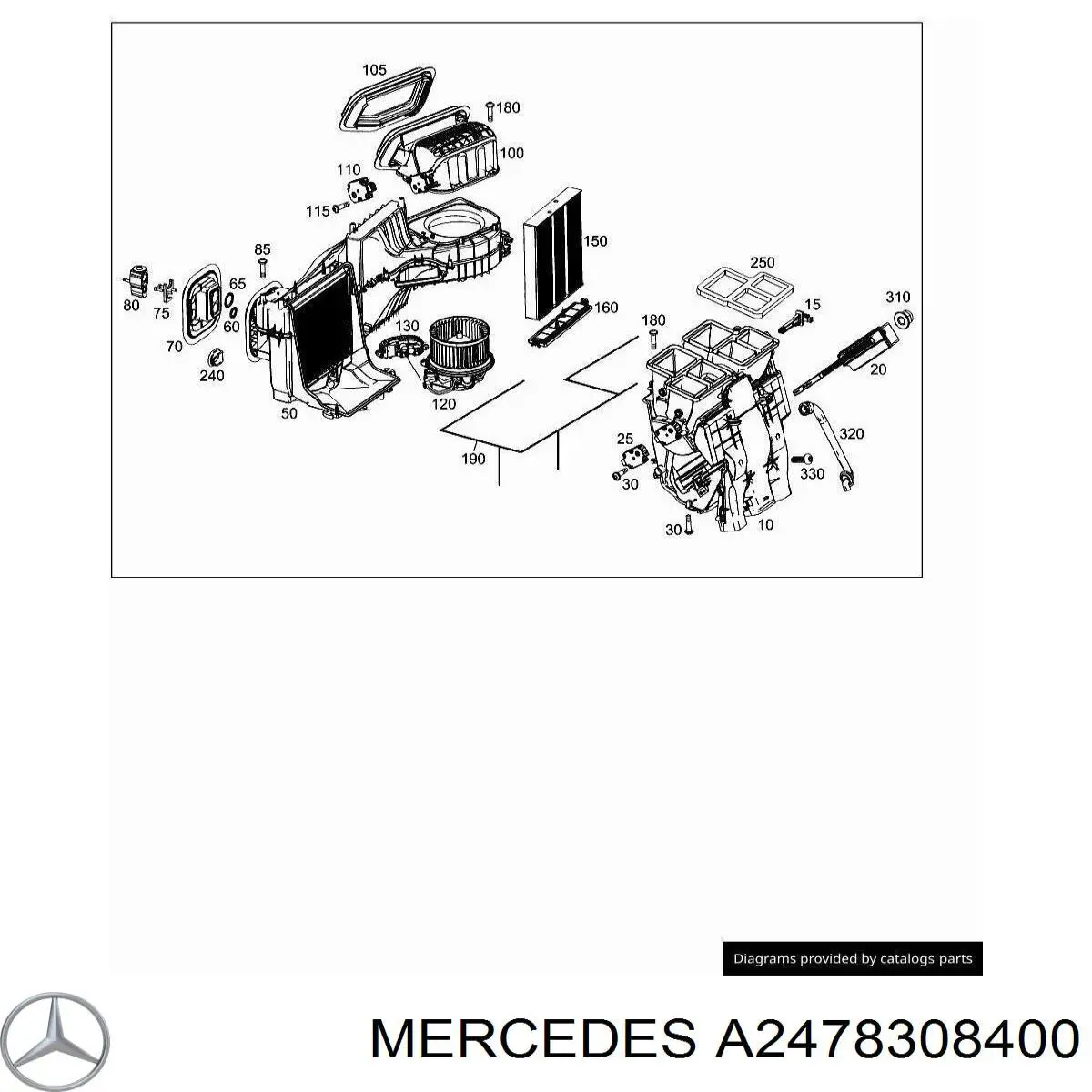 A247830840064 Mercedes Silniczek wentylatora nagrzewnicy (ogrzewacza wnętrza)
