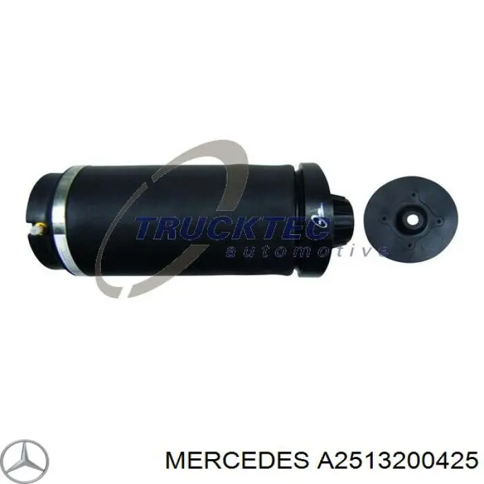 Poduszka pneumatyczna (resor pneumatyczny) mostu tylnego Mercedes A2513200425 cena, od 93,23 USD