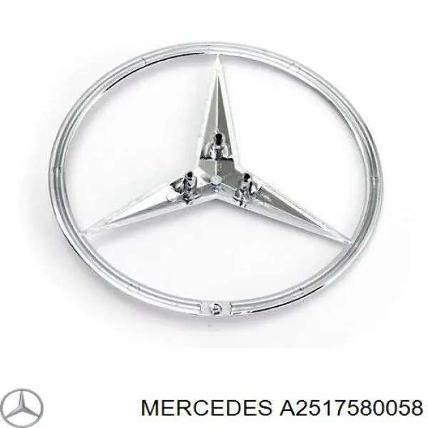 A2517580058 Mercedes Emblemat na klapę bagaznika (znaczek firmowy)