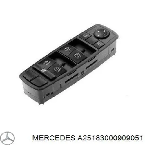 Panel przyciskowy sterowania podnośnikiem szyby przedni lewy Mercedes A25183000909051 cena, od 67,58 USD