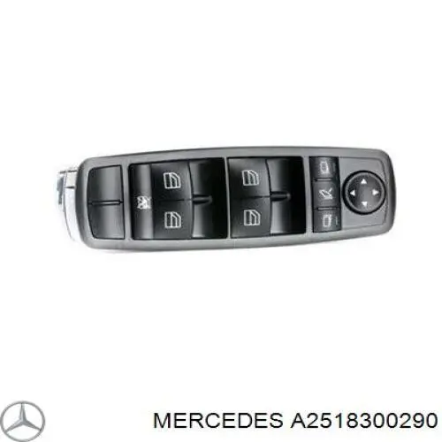 A2518300290 Mercedes Panel przyciskowy sterowania podnośnikiem szyby przedni lewy