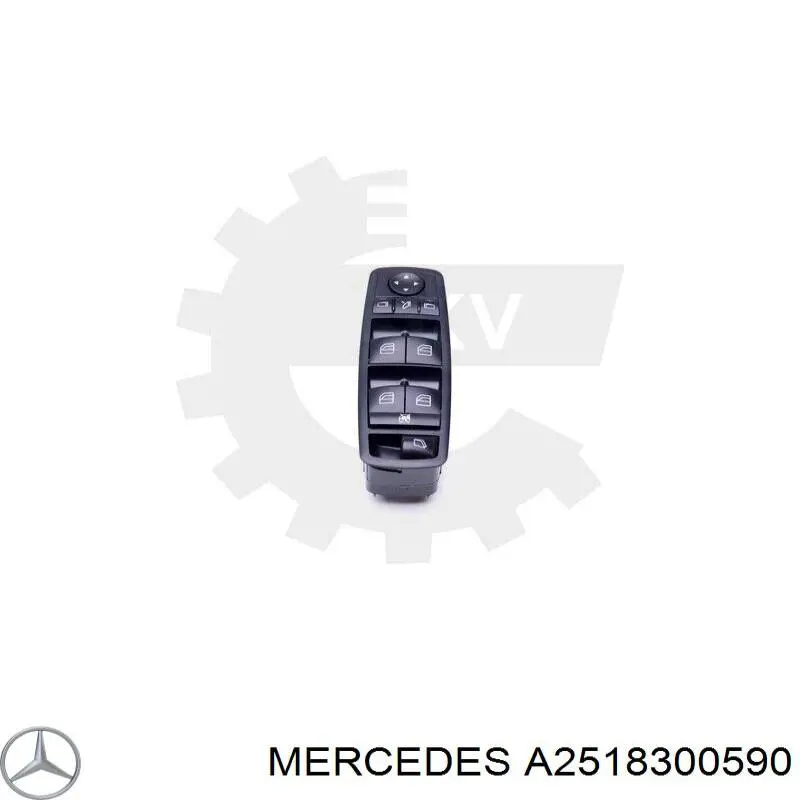 Panel przyciskowy sterowania podnośnikiem szyby przedni lewy Mercedes A2518300590 cena, od 59,93 USD