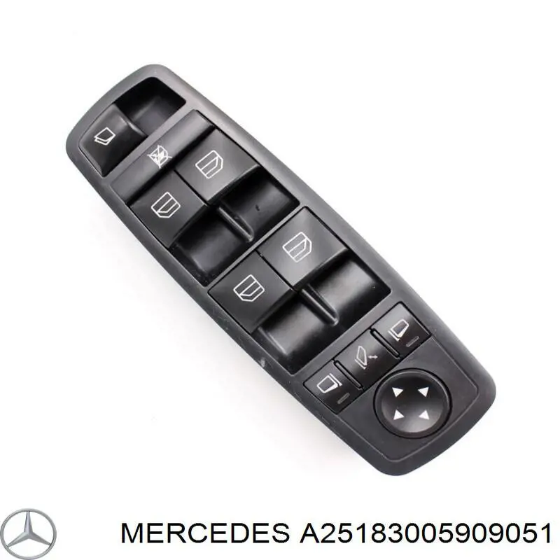 Panel przyciskowy sterowania podnośnikiem szyby przedni lewy Mercedes A25183005909051 cena, od 59,93 USD