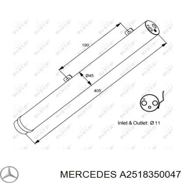 A2518350047 Mercedes Osuszacz klimatyzacji