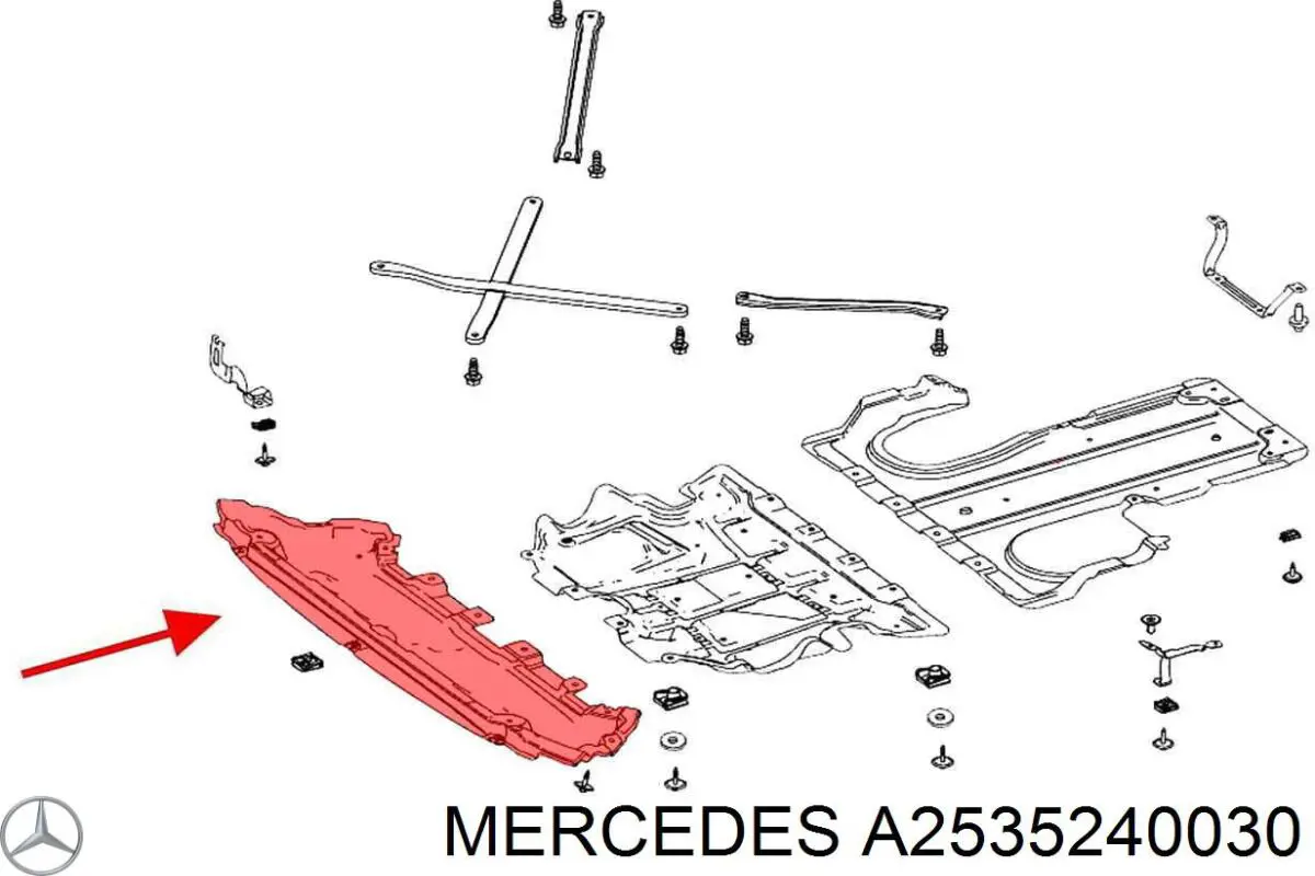 Osłona silnika, miski (przedziału silnika) Mercedes A2535240030 cena, od 30,24 USD