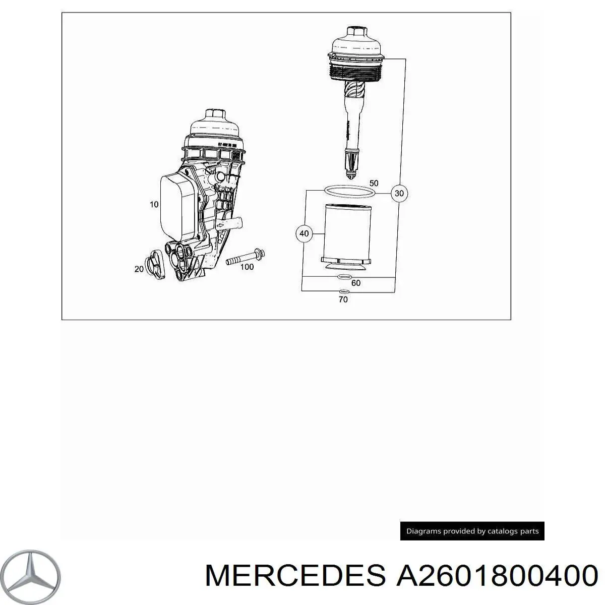 Obudowa filtra oleju Mercedes A2601800400 cena, od 74,33 USD
