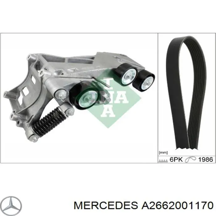 Napinacz paska napędowego Mercedes A2662001170 cena, od 25,80 USD