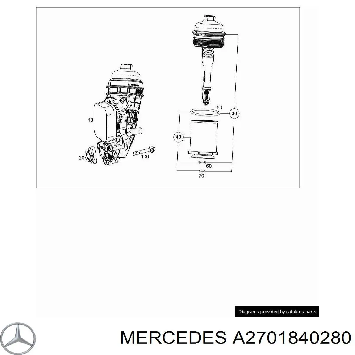 Uszczelka chłodnicy oleju Mercedes A2701840280 cena, od 5,21 USD