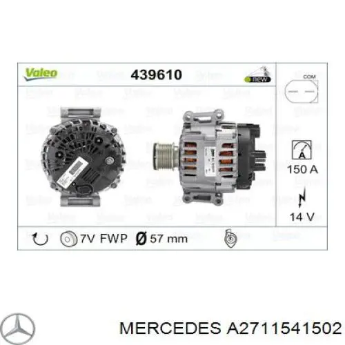 A2711541502 Mercedes Alternator
