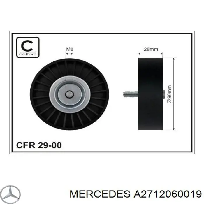 Rolka prowadząca, kierunkowa paska napędowego Mercedes A2712060019 cena, od 15,99 USD