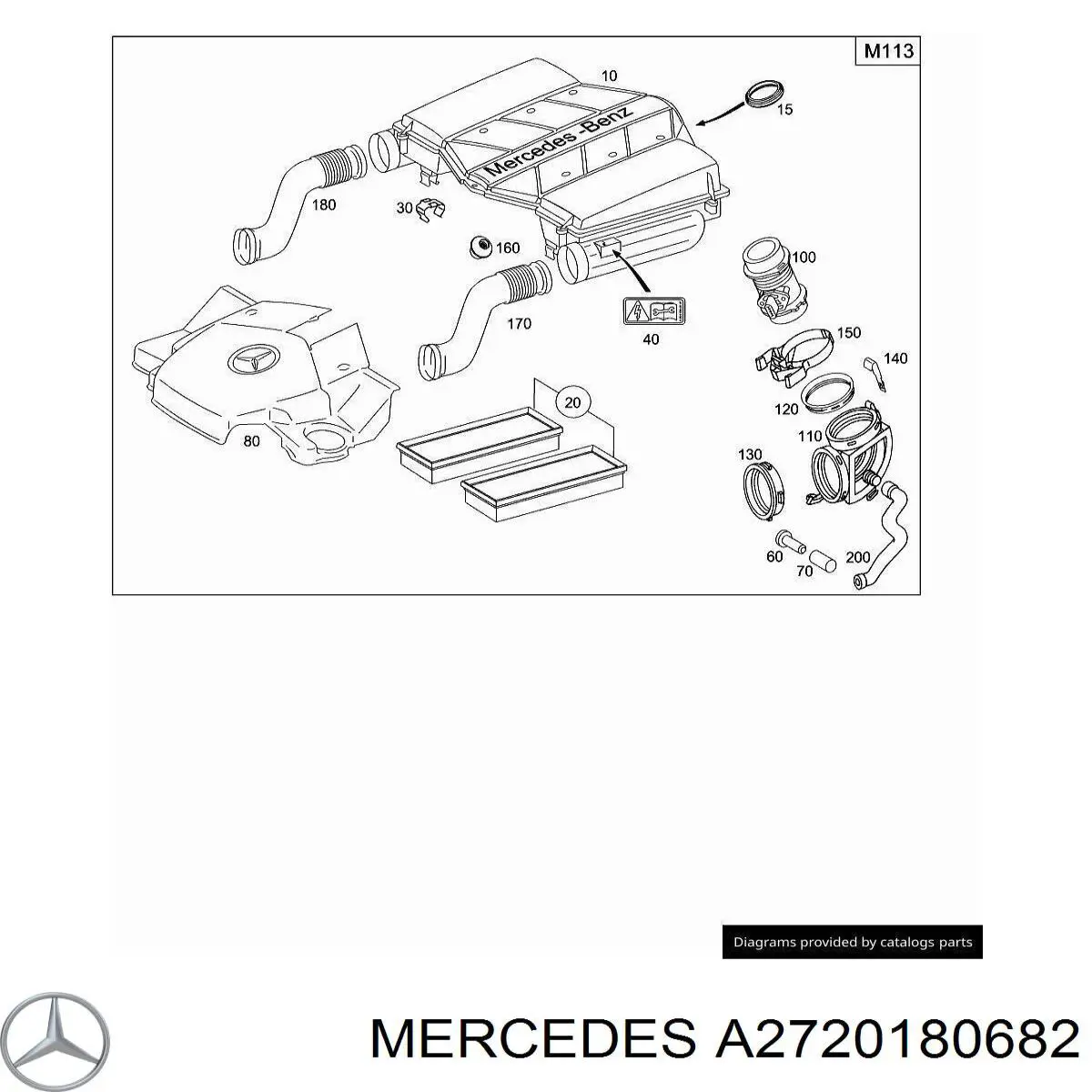 A2720180682 Mercedes Wlot powietrza do filtra powietrza