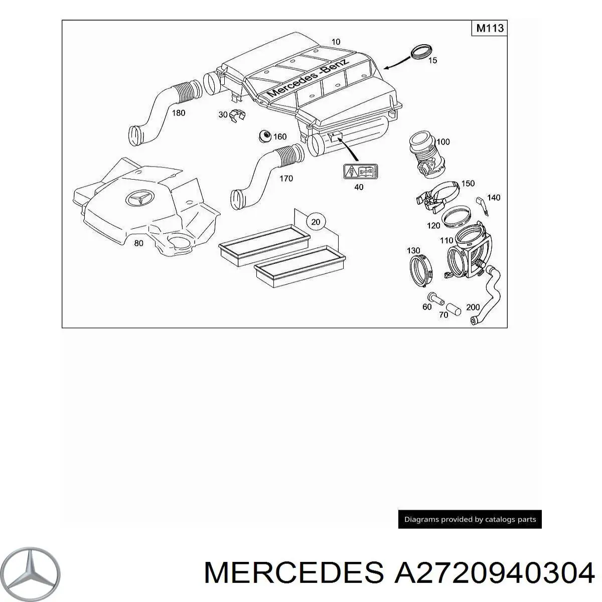 Do koszyka A2720940304 Mercedes Filtr powietrza