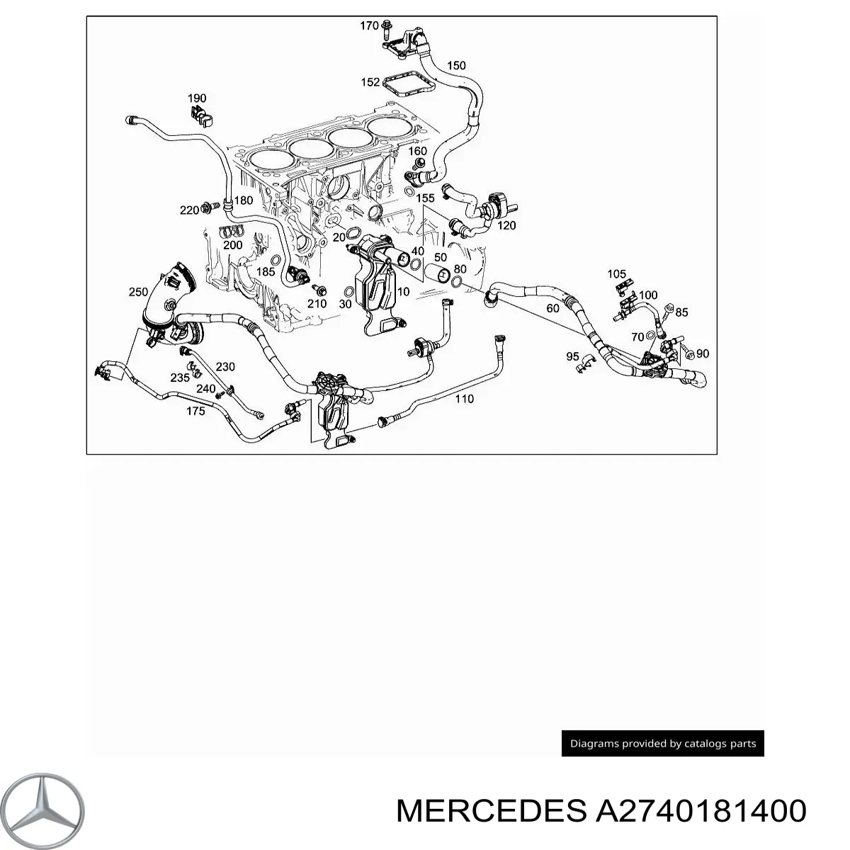 2740181400 Mercedes Króciec wentylacji kadłuba (separatora oleju)