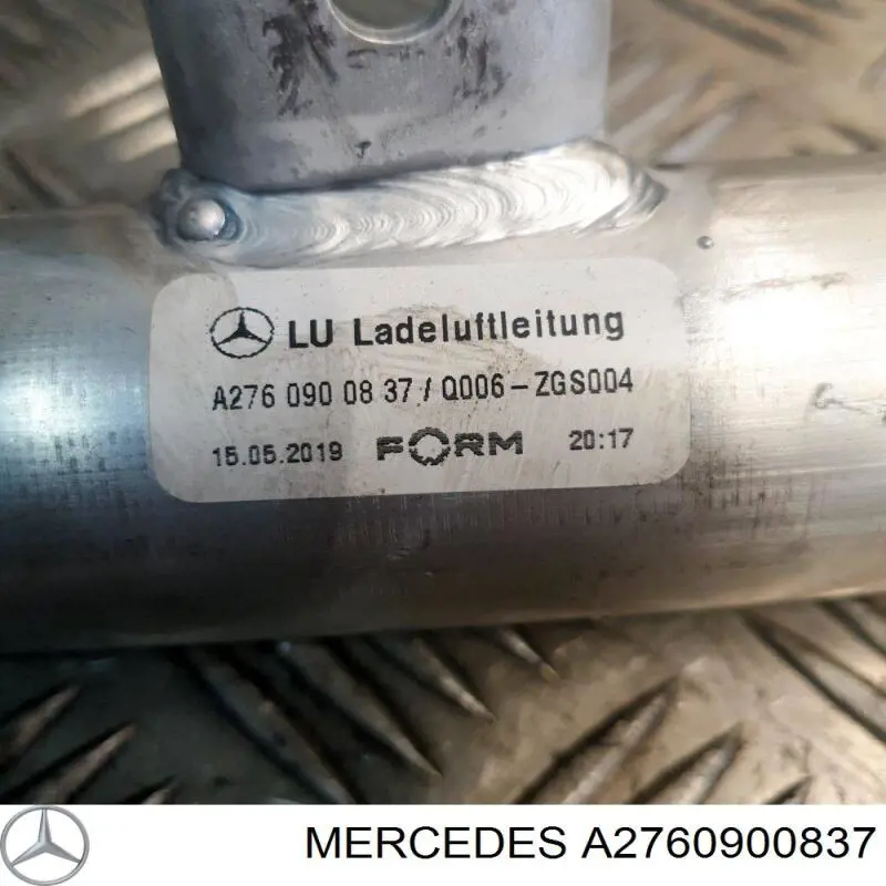 A2760900837 Mercedes Przewód (króciec) intercoolera