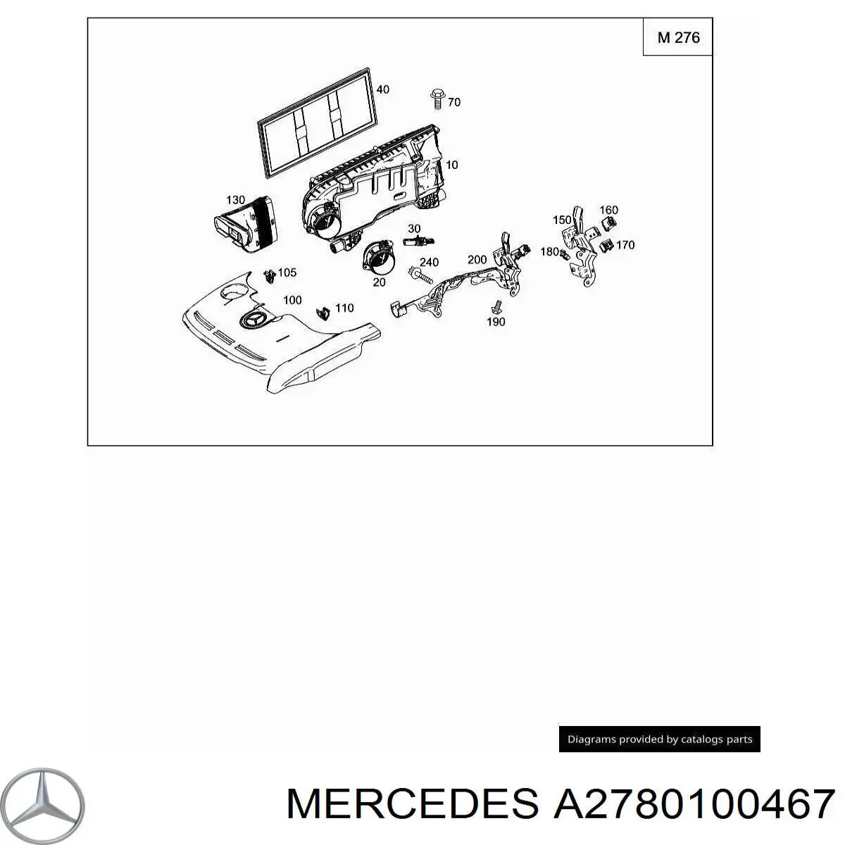 Pokrywa silnika dekoracyjna Mercedes A2780100467 cena, od 48,00 USD