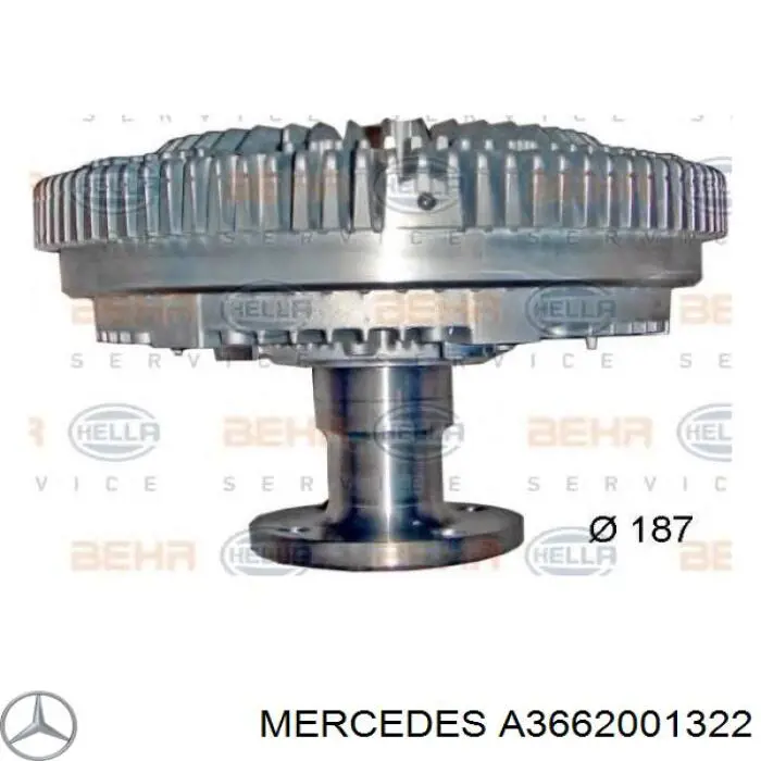 Sprzęgło wiskotyczne wentylatora chłodzenia A3662001322 Mercedes