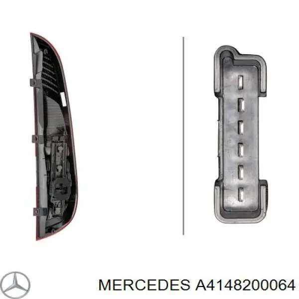 Lampa zespolona tylna lewa Mercedes Vaneo minivan (414) (2002 - 2005) cena, od 108,07 USD