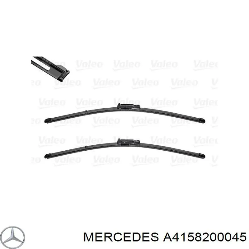 Do koszyka A4158200045 Mercedes Pióro wycieraczki szyby przedniej, zestaw (2 szt.)