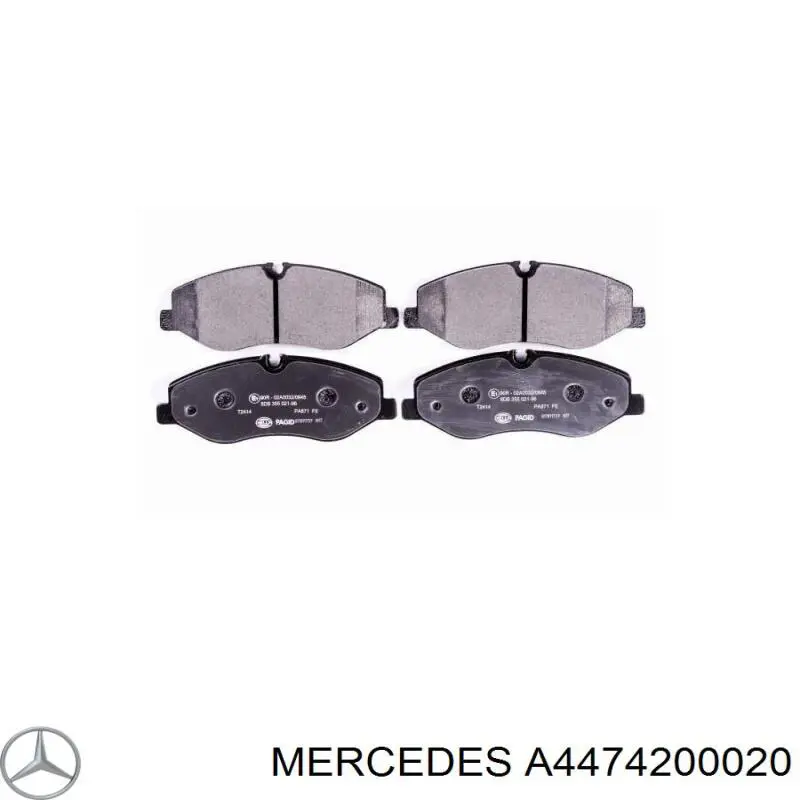 A4474200020 Mercedes Klocki hamulcowe przednie tarczowe