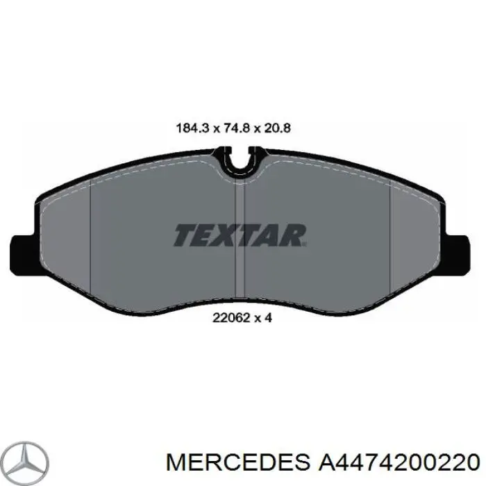 A4474200220 Mercedes Klocki hamulcowe przednie tarczowe