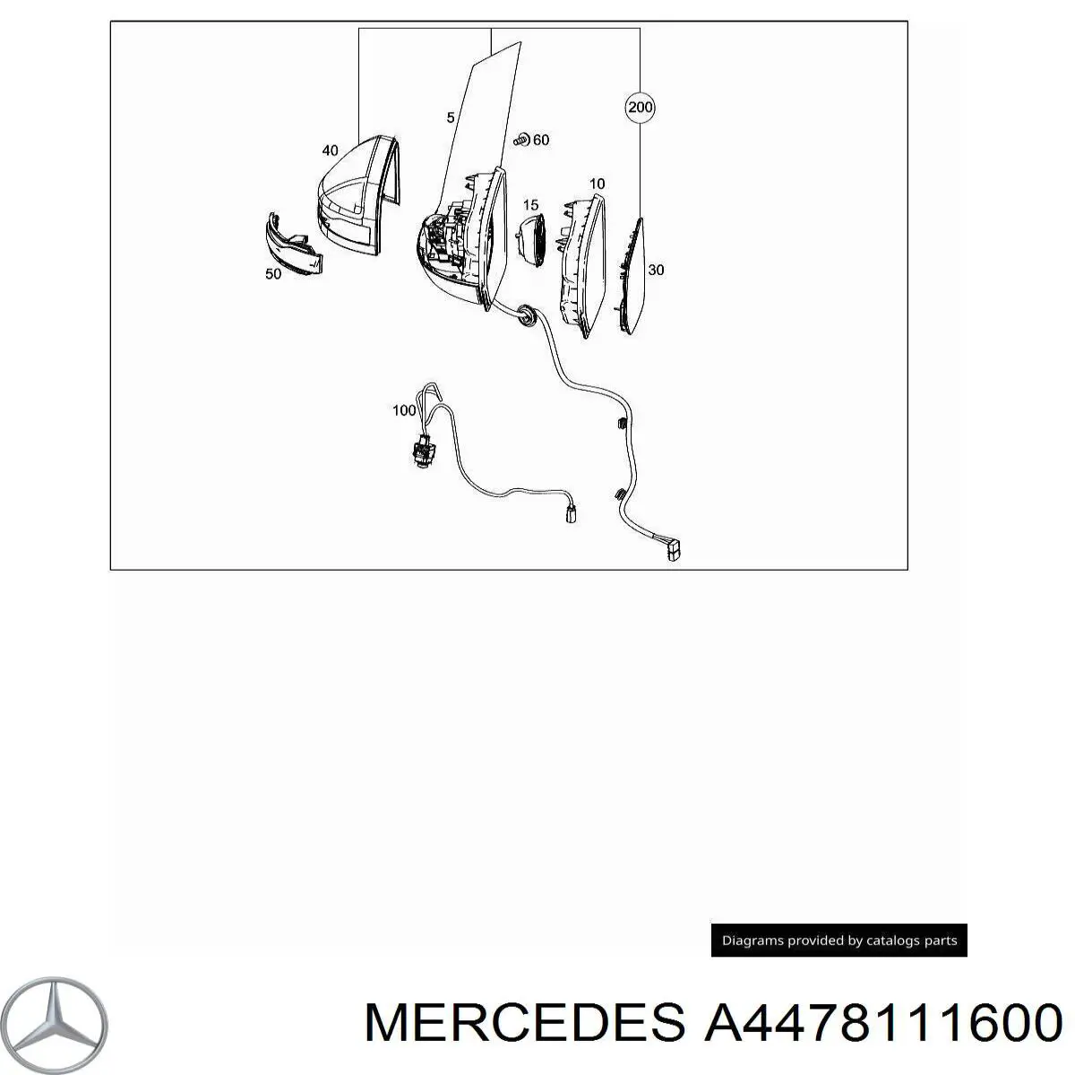 Wkład lusterka wstecznego lewego Mercedes A4478111600 cena, od 29,52 USD