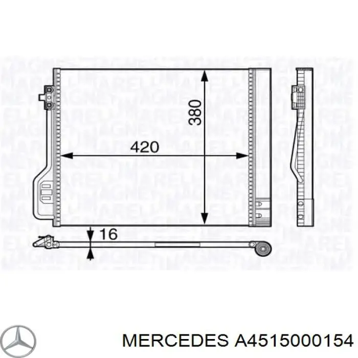 Do koszyka A4515000154 Mercedes Chłodnica klimatyzacji