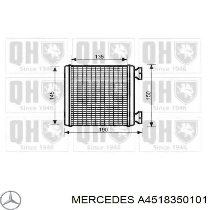 Chłodnica nagrzewnicy (ogrzewacza) Mercedes A4518350101 cena, od 52,78 USD