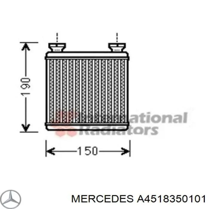 Do koszyka A4518350101 Mercedes Chłodnica nagrzewnicy (ogrzewacza)