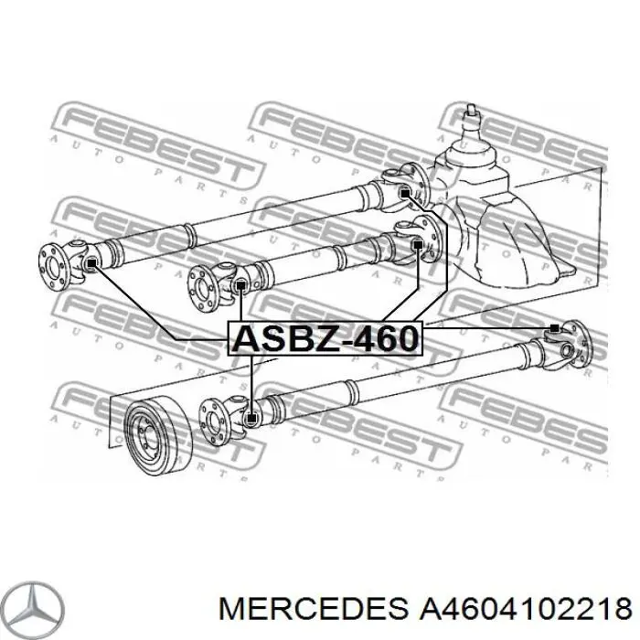 Wał Cardana, do mostu przedniego Mercedes A4604102218 cena, od 369,12 USD
