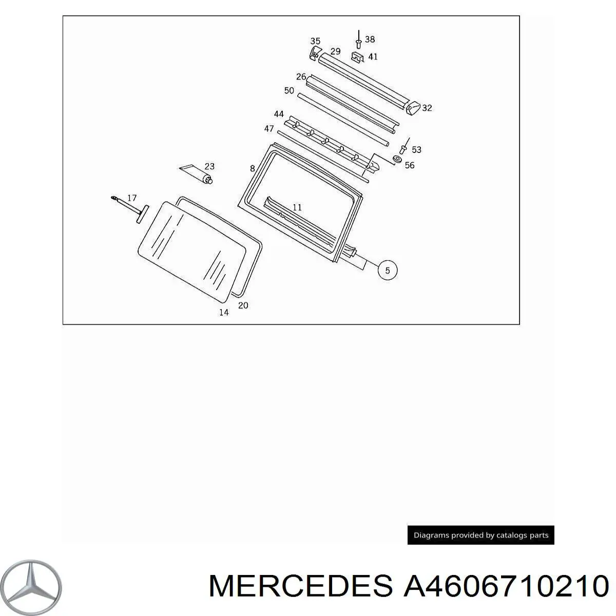 Szyba przednia Mercedes A4606710210 cena, od 18,15 USD