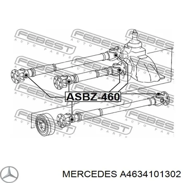 Wał Cardana, do mostu przedniego Mercedes A4634101302 cena, od 369,12 USD