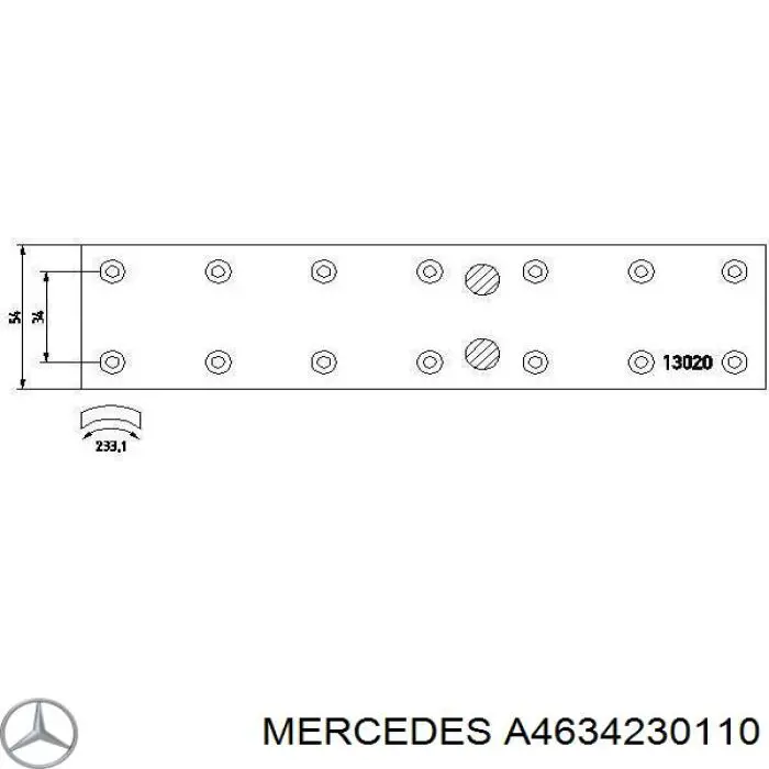 A6024231710 Mercedes nakładka hamulcowa przednia (truck)