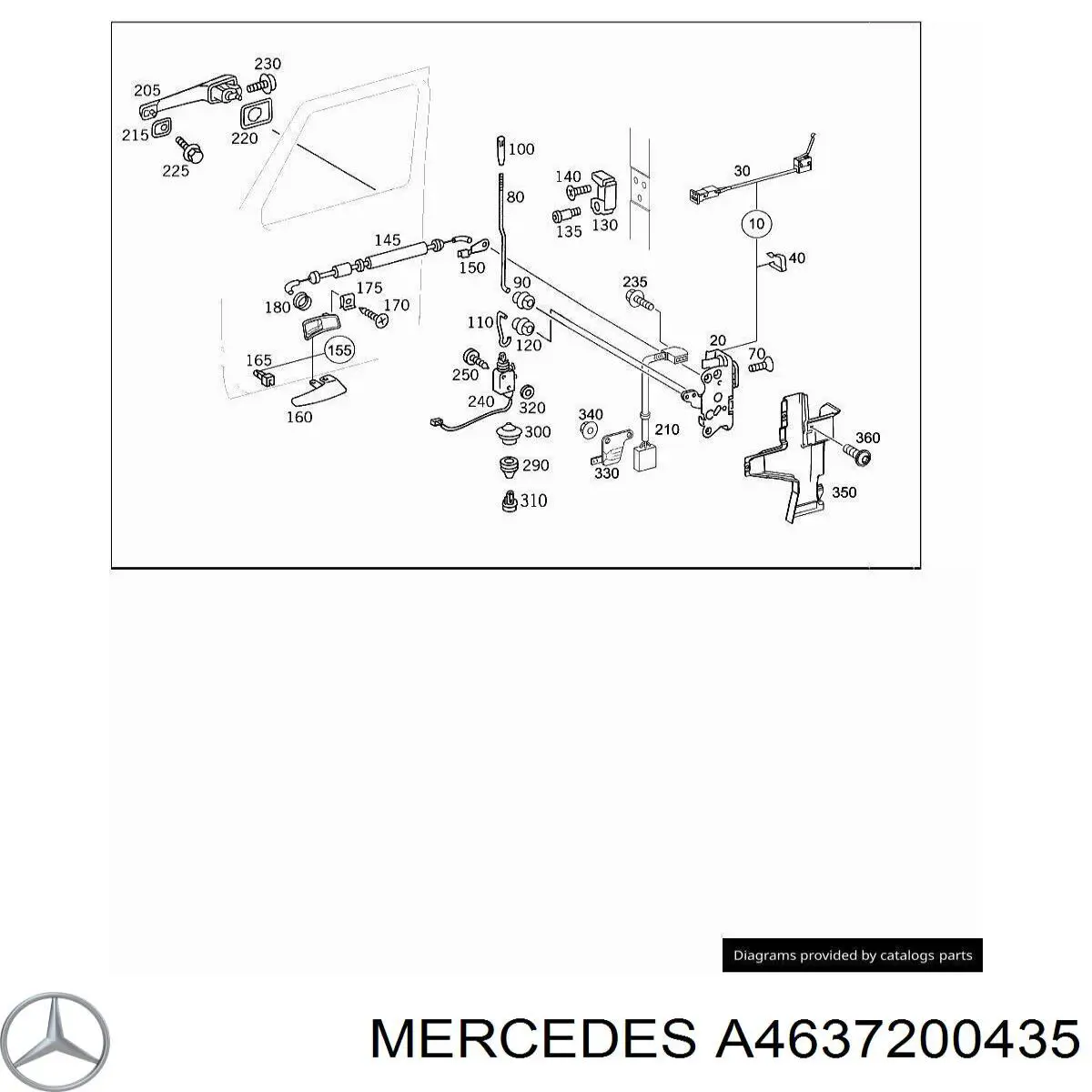 Zamek drzwi przednich prawych do Mercedes G I W463